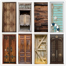 Load image into Gallery viewer, Retro Wooden Door Stickers PVC Waterproof Wallpaper For Doors Living Room Bedroom Home Decor Mural DIY Renovation Decal 90x200cm