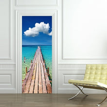 Load image into Gallery viewer, 3D beau paysage autocollant de porte pour salon chambre bricolage PVC auto-adhésif papier peint étanche stickers muraux deursticker