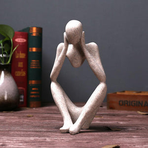 Forgetive Resin Statues Creative Abstract Thinker People Sculptures Miniature Figurines Craft Office Home Decoration Accessories