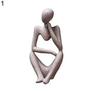 Forgetive Resin Statues Creative Abstract Thinker People Sculptures Miniature Figurines Craft Office Home Decoration Accessories
